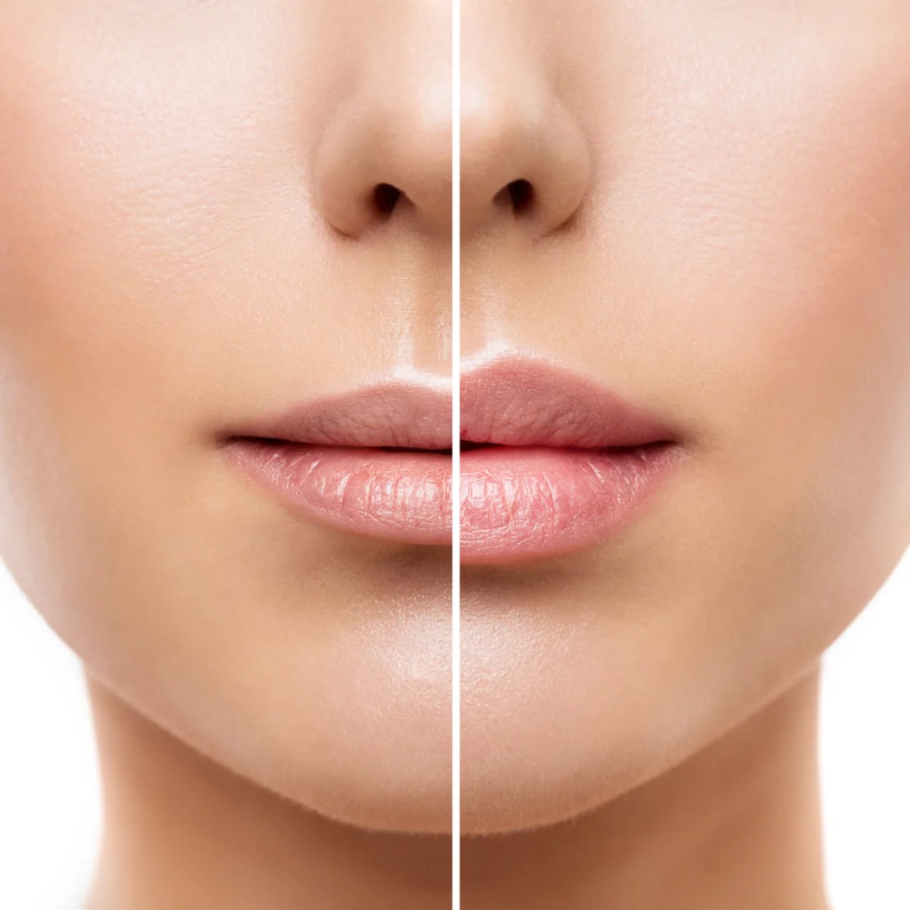 Facial Fillers Woman Lips Before And After Fillers 182652791 M Normal None